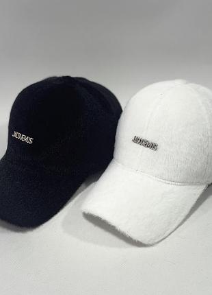 Зимняя меховая кепка jacquemus, кепка жакмюс, бейсболка зимняя, брендовые кепки, бейсболка с логотипом