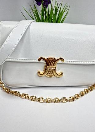 Женская сумка celine classique triomphe в расцветках, сумка селин, клатч селин, кросс боди, cross body белый