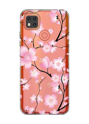 Прозрачный чехол для xiaomi redmi 9c/10a :: цветущая сакура (принт 282)