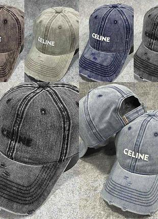 Джинсова кепка celine, кепка селін, брендова бейсболка селін, бейсболка celine, кепка джинс