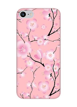 Матовый чехол на iphone 7/8 розовый :: цветущая сакура (принт 282)
