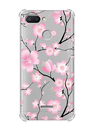Чохол із потовщеними кутами для xiaomi redmi 6 :: квітуча сакура (принт 282)