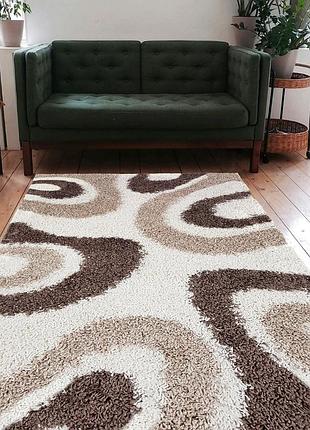 Килим із довгим ворсом 2,0x3,0 м super lux shaggy cream 6352a