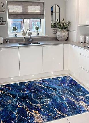 Універсальний килим 1.2x1.8мна гумовій основі digital bamboo синій мармур а111