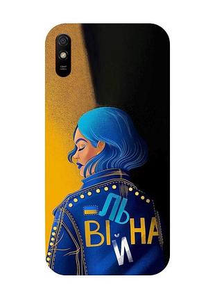 Матовый чехол с красными боками на xiaomi redmi 9a :: вольная (принт 252)