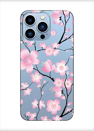 Прозрачный чехол на apple iphone 13 pro max :: цветущая сакура (принт 282)