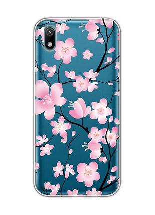 Прозорий чохол для huawei y5 2019 / honor 8s :: квітуча сакура (принт 282)