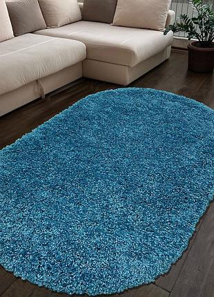 Ковер с длинным ворсом 2,0 х 3,0 м super lux shaggy. blue 6365a овальный