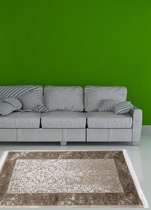 Ковер 1.0x2.0 м alaska с комбинированым ворсом и термоусадкой beige 03977a
