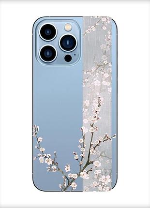 Прозорий чохол на apple iphone 13 pro max :: квітуча сакура (принт 285)