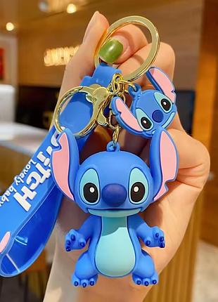 Силиконовый брелок стич lilo stitch, синий, для ключей, сумки или рюкзака, косплей-аксессуар