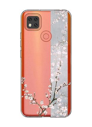 Прозрачный чехол для xiaomi redmi 9c/10a :: цветущая сакура (принт 285)