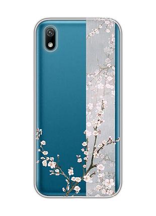 Прозрачный чехол для huawei y5 2019 / honor 8s :: цветущая сакура (принт 285)