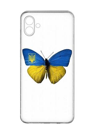 Прозорий чохол на samsung galaxy a04e/a042 :: метелик україна (принт 255)