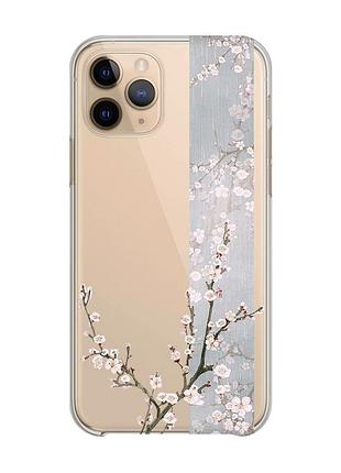 Прозрачный чехол на apple iphone 11 pro (5,8) :: цветущая сакура (принт 285)