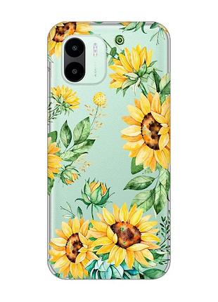 Прозорий чохол на xiaomi redmi a1 :: соняхи (принт 288)