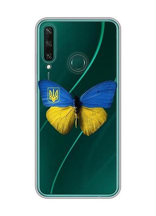 Прозрачный чехол на huawei y6p :: бабочка украина (принт 255)