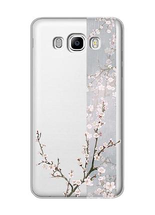 Прозрачный чехол на samsung galaxy j7(2016) j710 :: цветущая сакура (принт 285)