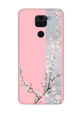 Матовий чохол з рожевими боками на xiaomi redmi note 9 :: квітуча сакура (принт 285)