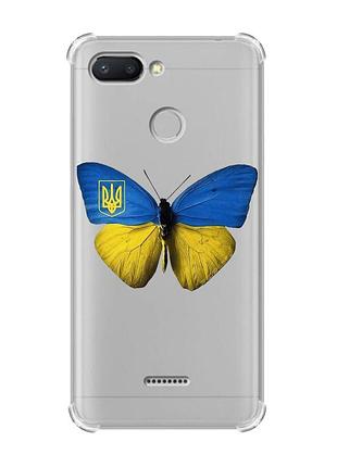 Чехол с утолщёнными углами для xiaomi redmi 6 :: бабочка украина (принт 255)