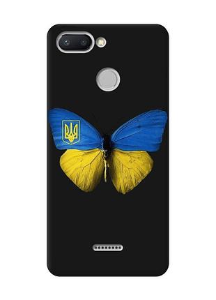 Матовий чохол з чорними боками на xiaomi redmi 6 :: метелик україна (принт 255)