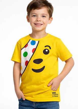 Желтая хлопковая футболка george отличное качество 5-6 лет 110-116 см