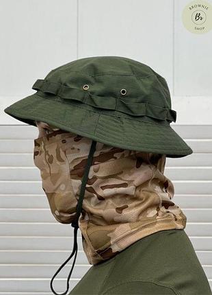 Панама тактическая хлопковая олива force. панамка армейская, военная oliva (арт. 14376)