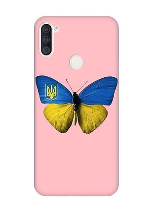 Матовий чохол з рожевими боками на samsung galaxy a11 :: метелик україна (принт 255)
