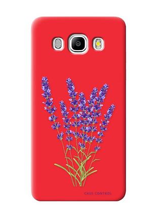 Матовый чехол с красными боками на samsung galaxy j5 (2016) j510 :: лаванда (принт 28)