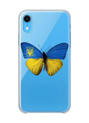 Прозорий чохол на iphone xr :: метелик україна (принт 255)