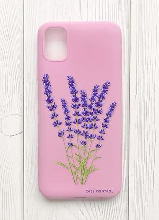 Матовый чехол с розовыми боками на samsung galaxy a04e/a042 :: лаванда (принт 28)