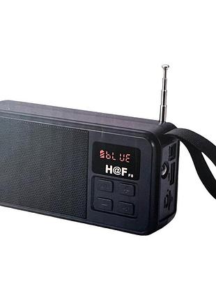 Портативний радіоприймач h@f black з bluetooth, usb, tf
