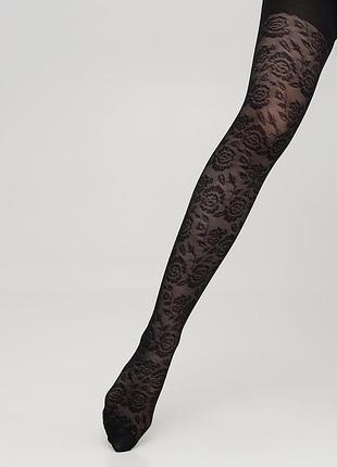 Дитячі капронові колготки з малюнком carly 40ден (2) (чорний) 140-146