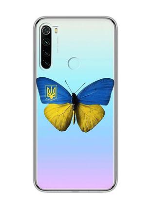 Прозрачный чехол на xiaomi redmi note 8 :: бабочка украина (принт 255)