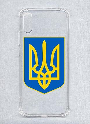 Чохол з потовщеними кутами на xiaomi redmi 9a :: тризуб україна (принт 256)