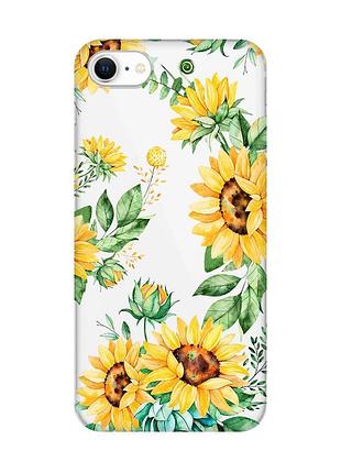 Прозорий чохол на iphone se 2020 :: соняхи (принт 288)