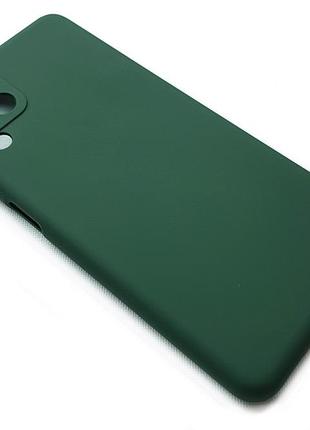 Силиконовый чехол soft touch с микрофиброй и защитой камеры для samsung а12 хаки