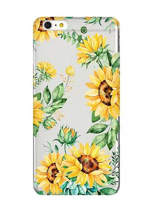 Прозорий чохол на iphone 6+/6 plus :: соняхи (принт 288)