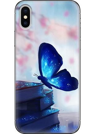 Чехол силиконовый с картинкой на iphone xs (бабочка)