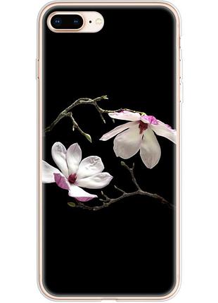 Чохол силіконовий з картинкою на iphone 8 plus (квітка, манголія)