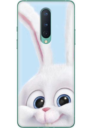 Чохол силіконовий з картинкою на oneplus 8 (кролик сніжок)