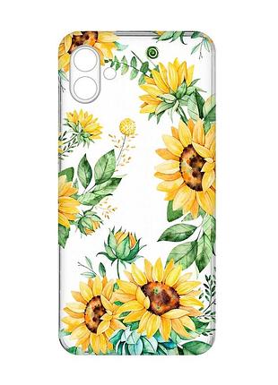 Прозрачный чехол на samsung galaxy a04e/a042 :: подсолнухи (принт 288)