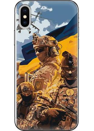 Чехол силиконовый с картинкой на iphone xs (патриотический, воины всу)