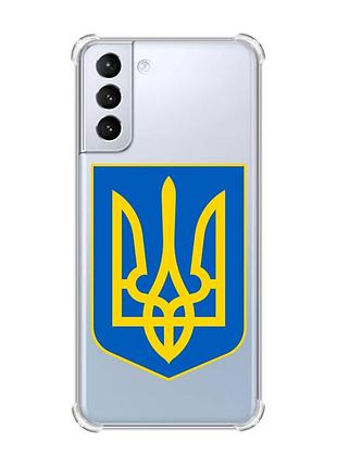 Чохол з потовщеними кутами на samsung galaxy s21 (g991) :: тризуб україна (принт 256)