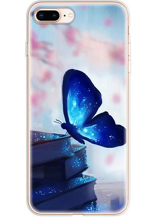 Чехол силиконовый с картинкой на iphone 8 plus (бабочка)