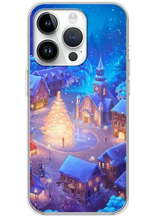 Чехол силиконовый с картинкой на iphone 14 pro max (новогодний)