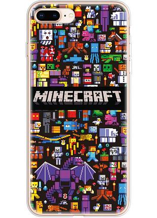 Чохол силіконовий з картинкою на iphone 8 plus (майнкрафт, minecraft)