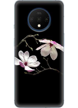 Чохол силіконовий з картинкою на oneplus 7t (квітка, манголія)
