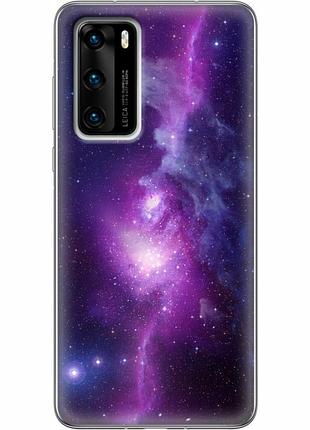 Чехол силиконовый с картинкой на huawei p40 (космос)
