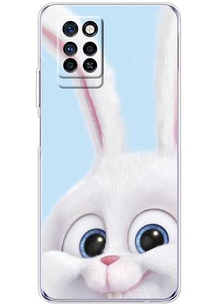 Чохол силіконовий з картинкою на infinix note 10 pro (кролик сніжок)
